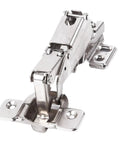 1Pc Folded Cabinet Door Hinge With Screw, Nickel Plated 1.2mm Thick Cold Rolled Steel, fits 16-40mm doors, angled view