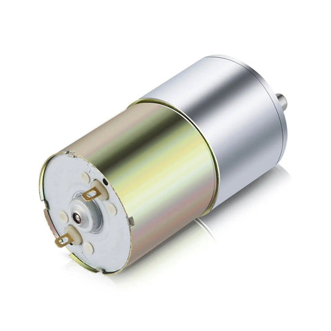 12V DC Gear Motor With Beefed Up Torque, Micro Speed Reduction Geared Motor, 200 RPM, Eccentric Output Shaft, 37MM Diameter Gearbox