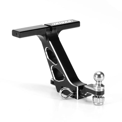 CNC Aluminum Drop Hitch Receiver For 1to24 RC Crawler SCX24 Upgrade Pack Of 2, lightweight black hitch mount visible