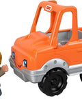 Easy Grip Push Along Pick Up Truck Toy With Figure For Toddlers, Perfect For Pretend Play And Storytelling, builds fine motor skills