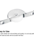 Sliding Door Nylon Pulley Wheels 25mm For Screen Doors Wardrobes Cupboards Closets 61mm Hole Distance 8 Pieces White Silver Tone Wear Resistant