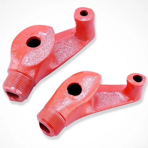 Heavy Duty Manual Pipe Bender For Galvanized Iron Copper Steel Tube showing two red metal bending handles with threaded ends.
