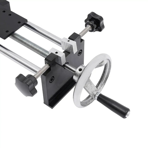 Black Force Gauge Stand 1000N 100kg Horizontal Spiral Manual Test Stand With Adjustable Clamp For Tension And Push Pull Testing Built Tough In A Compact 9lb Steel Frame And Precise Handwheel Control, black steel clamp and handwheel