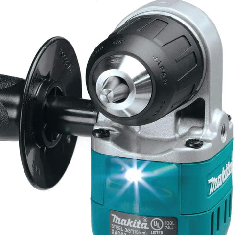 Close-up of Cordless 18V 3/8 Inch Angle Drill With Variable Speed 0-1800 RPM, Keyless Chuck, 121 In-Lbs Max Torque, Compact Head