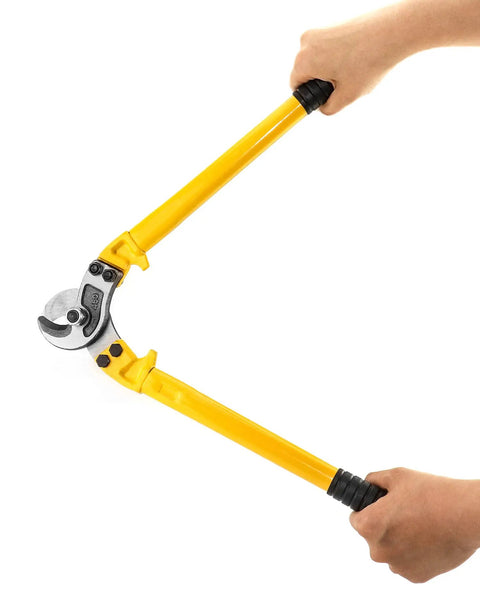 Beefy 18 Inch Heavy Duty Hardened Cable Cutter for Cutting Steel Wire Rope, stainless steel blades, hands gripping handles