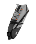 Side view of a Waterproof Bike Seat Bag With Big Capacity Roll-Top Tail Pack Made From TPU Polyester For Bikepacking On Road, Mountain, And Gravel Rides Go-To Quick Install, Easy Access Gear Storage.