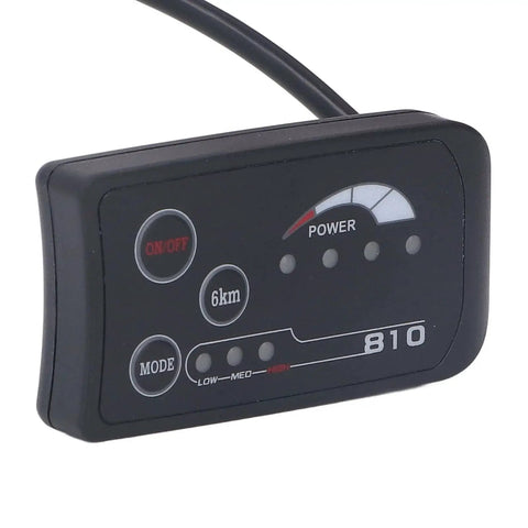 Ride Ready LED Display Panel For Electric Bikes And Scooters 36V 48V S810 with power indicators and mode buttons