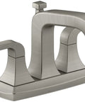 Rubicon 4 Inch Centerset 2-Handle Bathroom Faucet In Vibrant Brushed Nickel Finish, Easy Install, Durable Metal Construction, Water-Saving Ceramic Disc