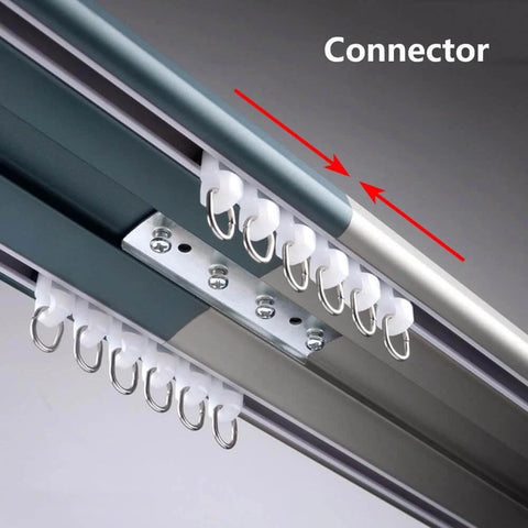 Gold Double Row Ceiling Curtain Track System Whisper Quiet Heavy Duty Aluminum Sliding Curtain Rail 8.2 Feet component