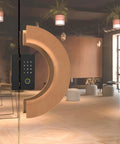Moon Shaped Sliding Barn Door Handle 200 Mm Diameter Back To Back Wood Pull For Sauna And Glass Doors Front Doors Commercial Push Pull Handle Modern Half Round Design For Grips Like A Boss, wood glass door