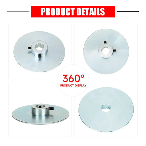 Six Inch Go Kart Brake Rotor For Manco 9598 9597 YerfDog Carter ASW Bristers Airheart MB1 Predator 212cc 196cc Six And A Half Horsepower GX160 Engines One Inch Bore One Quarter Inch Keyway Replacement Disc For Drift Trikes And Buggies, shown in 360-degree view