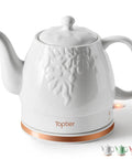 Electric Ceramic Tea Kettle With 1 Liter Capacity, Boil Water In A Snap, Detachable 360 Degree Swivel Base, Boil Dry Protection