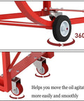 Heavy Duty Rolling Drum Cradle With Ride Like Butter Wheels And Ergo Grip Handle 600 Lb Capacity Steel Barrel Cart wheels showing 360-degree movement