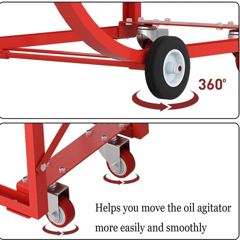 Heavy Duty Rolling Drum Cradle With Ride Like Butter Wheels And Ergo Grip Handle 600 Lb Capacity Steel Barrel Cart wheels showing 360-degree movement