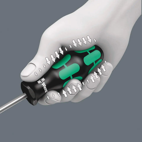 Hand holding Kraftform Plus 395 HO 5.5mm Nut Driver Pro Grade Hex Tool with ergonomic multi-component handle.
