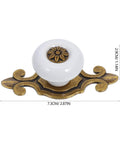 Old School Vintage Ceramic Cabinet Knob with Zinc Alloy Base, Retro Kitchen Pull, Antique Style Hardware, dimensions shown.