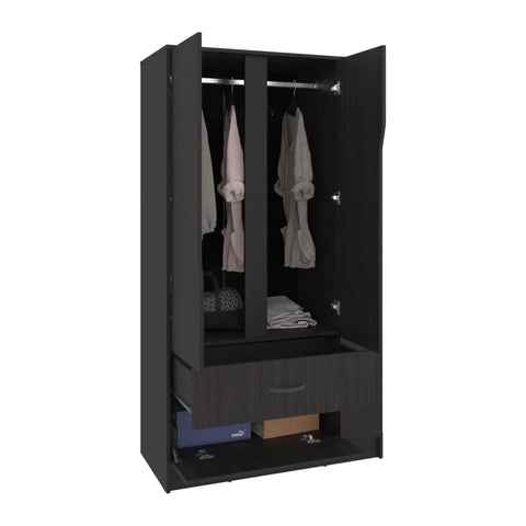 Roomy Freestanding Closet Organizer With Double Doors And Built In Hanging Rod Plus Extra Storage Shelves To Keep Your Clothes Bags And Accessories Tidy Without A Single Tool Or Install Hassle Guaranteed