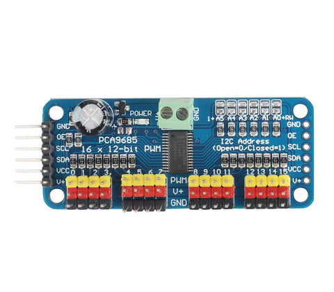 Front view of PCA9685 16 Channel PWM Servo Driver Board Module With I2C Interface 12 Bit Controller For Arduino And Raspberry Pi