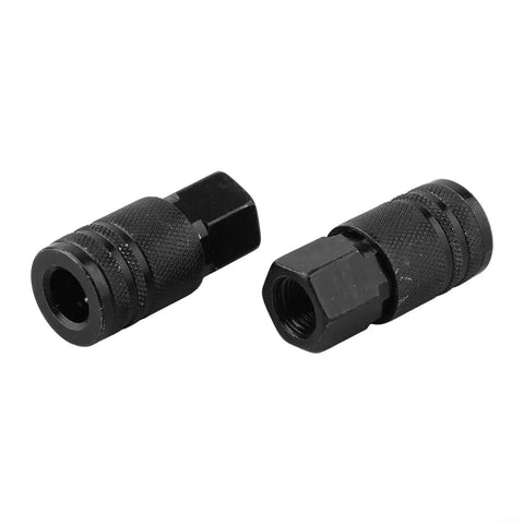 Top Shelf 15 Piece Air Hose Fitting Kit With Quick Connectors And Pneumatic Couplers For Compressor Tools Plus Black Steel Adapters And Tape For Heavy Duty Jobs, black steel couplers