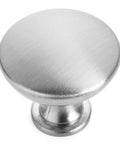 Close-up of 25 Pack Satin Nickel Traditional Round Cabinet Knobs 1 1/4 Inch Diameter Solid Metal Hardware for kitchen cabinets