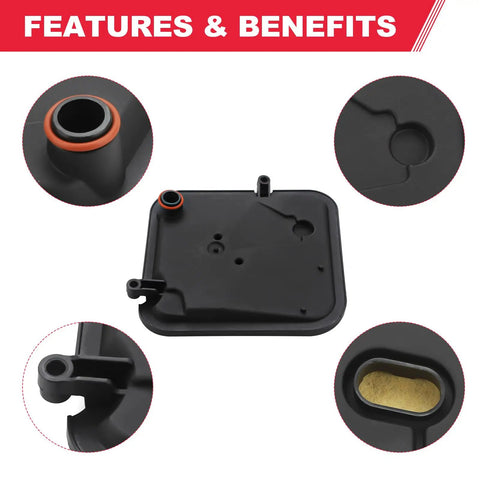 Close-up details of 42RLE Transmission Oil Pan Kit With Filter And Gasket Fits Wide Range Of SUVs And Trucks Replaces 68059549AA