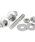 M12 Stainless Steel Double Ended Studs Threaded Rod Kit Four Sets for through wall construction, nuts and washers shown