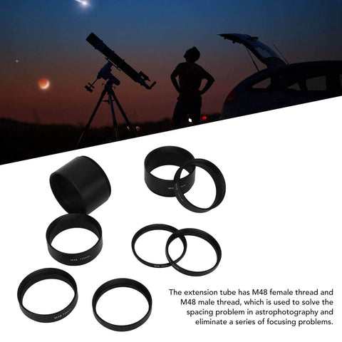 Extension Tube Kit With M48 Threads On Both Sides For Cameras And Eyepieces Offering 3 5 7 10 12 15 20 30mm for telescope focus adjustment