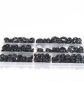 260 Piece Rubber Grommets Kit For Electrical Cable Holes 7 Size Blanking Grommets black rubber assortment in storage case