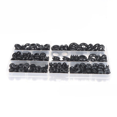 260 Piece Rubber Grommets Kit For Electrical Cable Holes 7 Size Blanking Grommets black rubber assortment in storage case