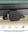 2 Inch Trailer Hitch Cover Heavy Duty Rubber Tow Hook Dust Plug Cap For Receiver Tubes Universal Car Exterior Modification Accessories Weatherproof For Cars Trucks SUVs