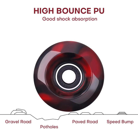 8 Pack 32x58 Quad Roller Skate Wheels With Bearing Installed And 2 Toe Stoppers For Double Row Skating Replacement Accessories