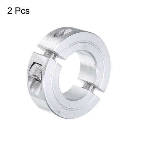 2 Pcs Two-Piece Clamp-On Shaft Collar For Seven-Eighths Inch Shaft, Aluminum Alloy, 1-5/8 Inch Outside Diameter, 1/2 Inch Thick