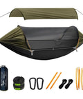 4 In 1 Camping Hammock Tent With Mosquito Net And Removable Sunshade For Outdoors Hiking Travel Lightweight Hanging Hammock With Tree Straps