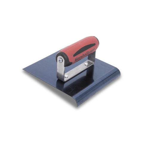 Straight Concrete Edger With Blue Steel Blade And DuraSoft Handle, 6x6 Size, 5 Eighth Lip By One Half Radius, Made In USA