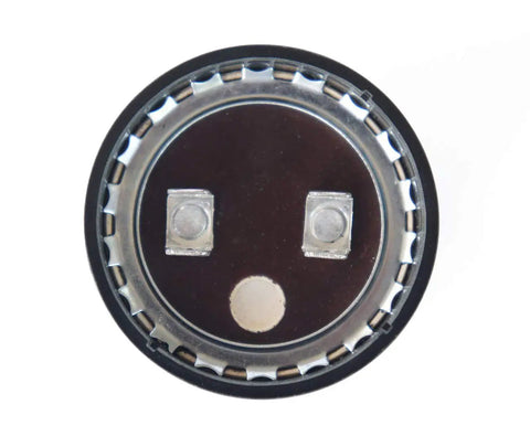 Top view of Motor Start Capacitor 105-126 MFD 250V for Franklin Control Box 2823 Series Well Pump, showing terminals