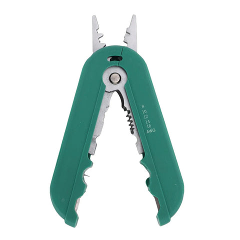 High Quality Oumefar Wire Strpper 8-16 AWG Multi Functional Electrical Tool with green handle and steel blades for precise stripping.