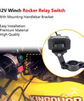 12V 250A Winch Solenoid Relay Contactor With Terminal Caps And Rocker Thumb Switch for ATV UTV Mounting Handlebar Bracket