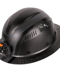 Carbon Fiber Full Brim Hard Hat With Rechargeable Headlamp Vented ANSI Z89.1 Class C Type 1 Spartan K12 Series Beefed Up