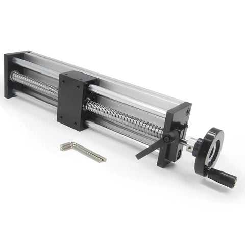 250mm Travel Length Rock Solid Double Axis Ballscrew SFU1605 With Hand Crank for CNC Linear Stage