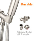 Powerful High Pressure Handheld Shower Head With 5 Spray Modes, Detachable Rain Showerhead close-up, brass joint detail