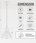 BoostArea White Pendant Light Kitchen Island, Modern Pendant Light Fixtures with matte metal finish and industrial design.