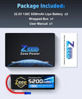 Race Ready 6S LiPo Battery 5200mAh 22.2V 130C Ultra Low IR Soft Pack With EC5 Connector, box and user manual included