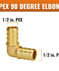100 Pack Half Inch PEX 90 Degree Elbow Fittings No Lead Brass NSF ANSI 61 Certified UPC Listed Pro Grade Plumbing Connectors.