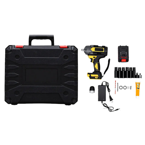 Karlak Brushless Electric Impact Wrench With 800Nm Heavy Duty Torque Adjustable Speed Cordless Tool For Truck Wheel Nuts And Seized Bolts Us Plug in storage case with accessories.