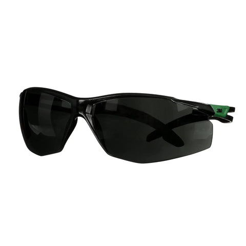 Top Tier Sport Safety Glasses Featuring Ir Five Gray Optics And Recessed Temple Ribs For Knockout Comfort And Seamless Ppe Compatibility On Heavy Duty Work Sites, black frame with gray lenses.