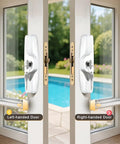 Level Up Your Home Security With This Heavy Duty Aluminum Sliding Glass Patio Door Handle Set Featuring Rock Solid Mortise Lock And Spare Keys For Dead Simple Diy Fixes, showcasing left and right-hand door options.
