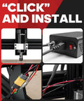 Installation steps for Beefed Up CNC Spindle Motor Kit 500W 48V DC High Speed 12,000 RPM showcasing wiring and control box.