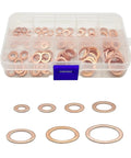 Heavy Duty Flat Copper Washers 50 To 100 Pieces Gasket Kit With Nuts And Bolts For Sump Plug Auto Repair Heat Resistant Universal Fit Sealing Hardware Set For Engine Block Maintenance Legit Pro Move Copper Reliable Performance Sealant Job. Copper washer assortment in plastic case, multiple sizes for auto sealing