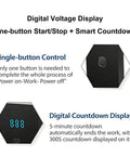 Top Tier Mini Ultrasonic Cleaner With Badass 40 Khz Cleaning Power digital voltage display with single-button control and countdown timer.