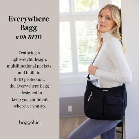Everywhere Bagg Hobo Crossbody Bag With RFID Wristlet For Women, Water Resistant Travel Bag That Fits All Your Stuff, Spacious Everyday Carryall For